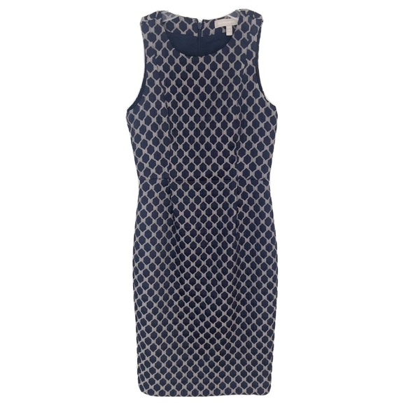 Banana Republic Dresses & Skirts - Banana Republic Blue Tan Geometric Sheath Dress